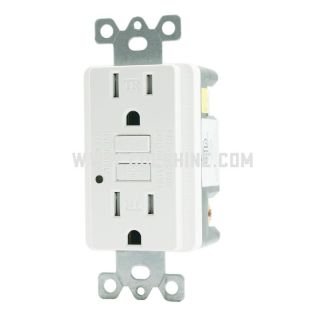 15A Commercial Environments GFCI Receptacle, White; Tamper Resistant